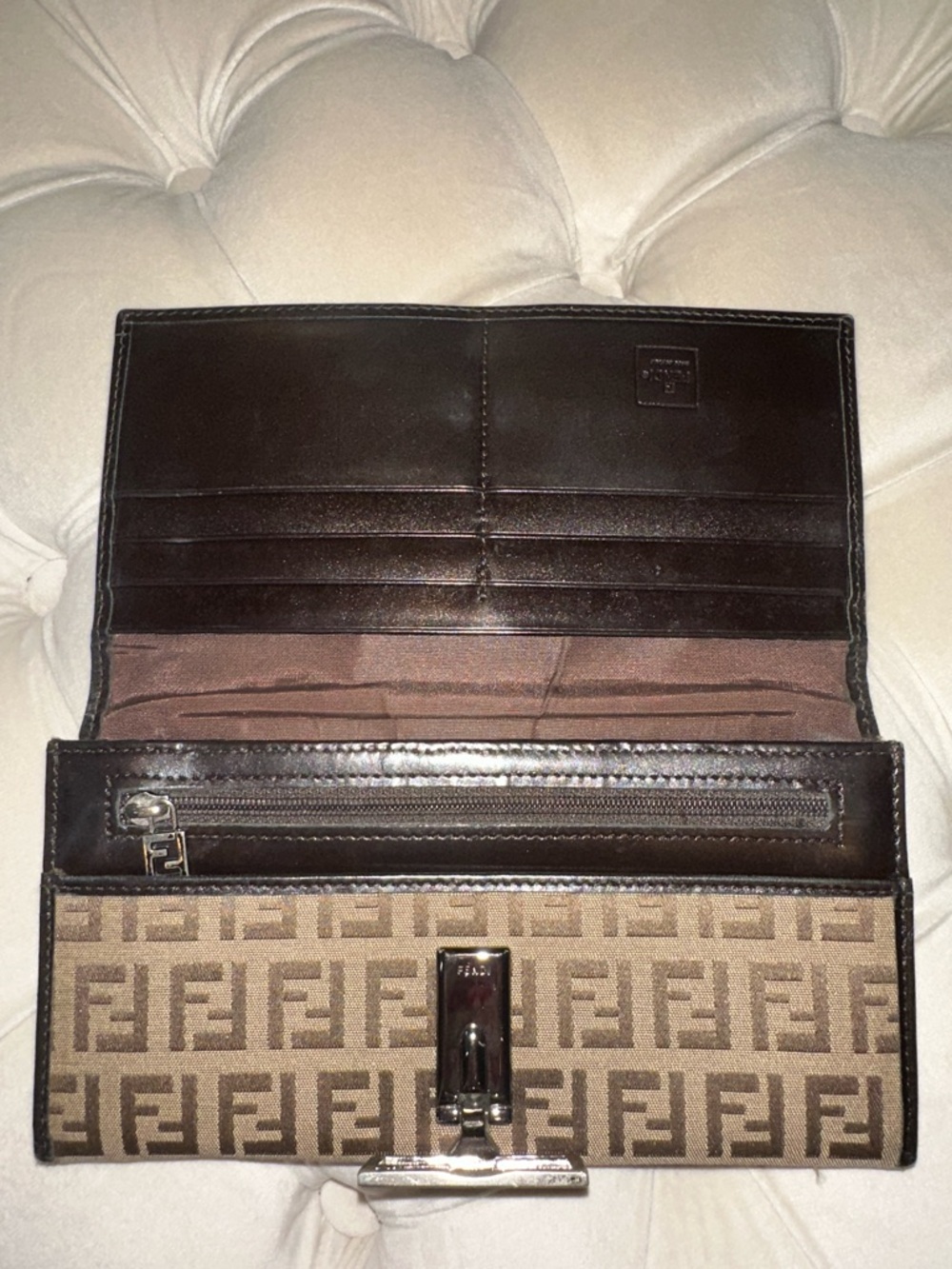 Fendi Brown and Black Wallet
